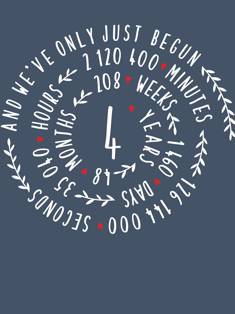 4 Years Linen Wedding Anniversary Tee Cute Gift For Couples by MemWear