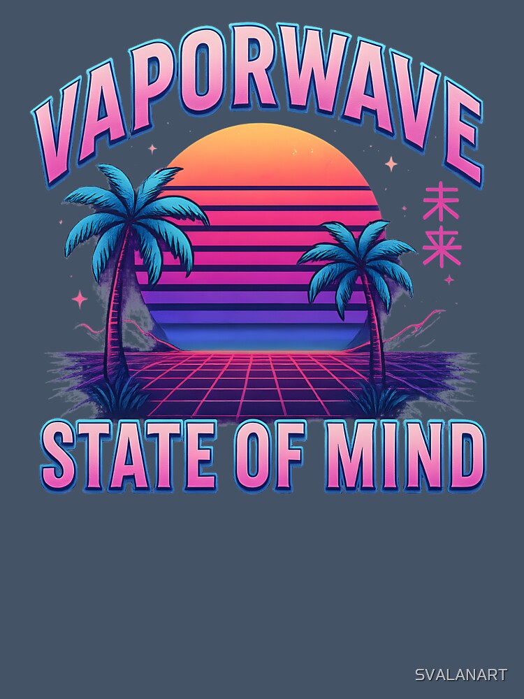 Vaporwave State of Mind – Retro Sunset & Synthwave Design by SVALANART