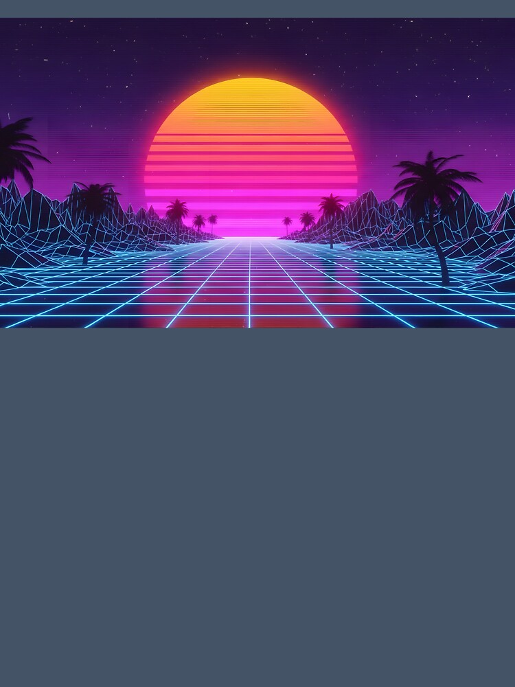 Retro Synthwave Sunset Drive with Palm Trees by powersunlight