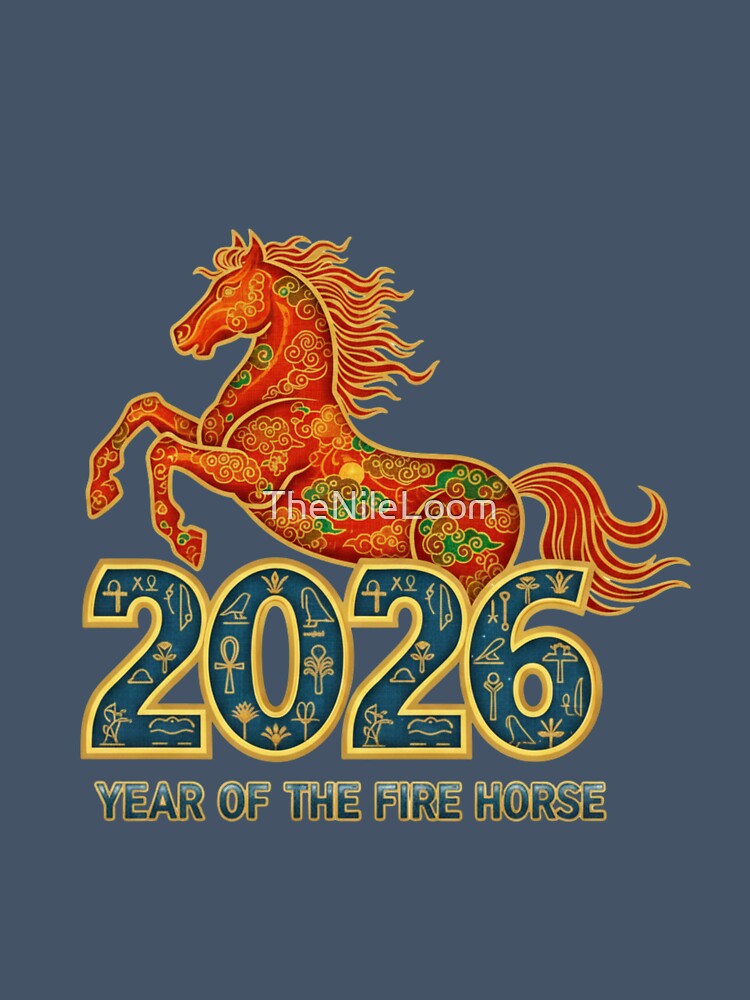2026 Year of the Fire Horse - Ancient Egyptian Fusion Art Sticker by TheNileLoom