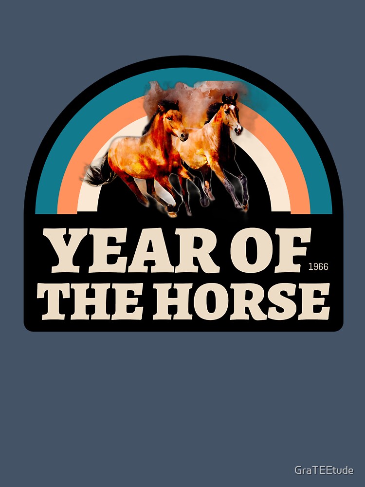 Year Of The Horse 1966 Retro Zodiac by GraTEEtude