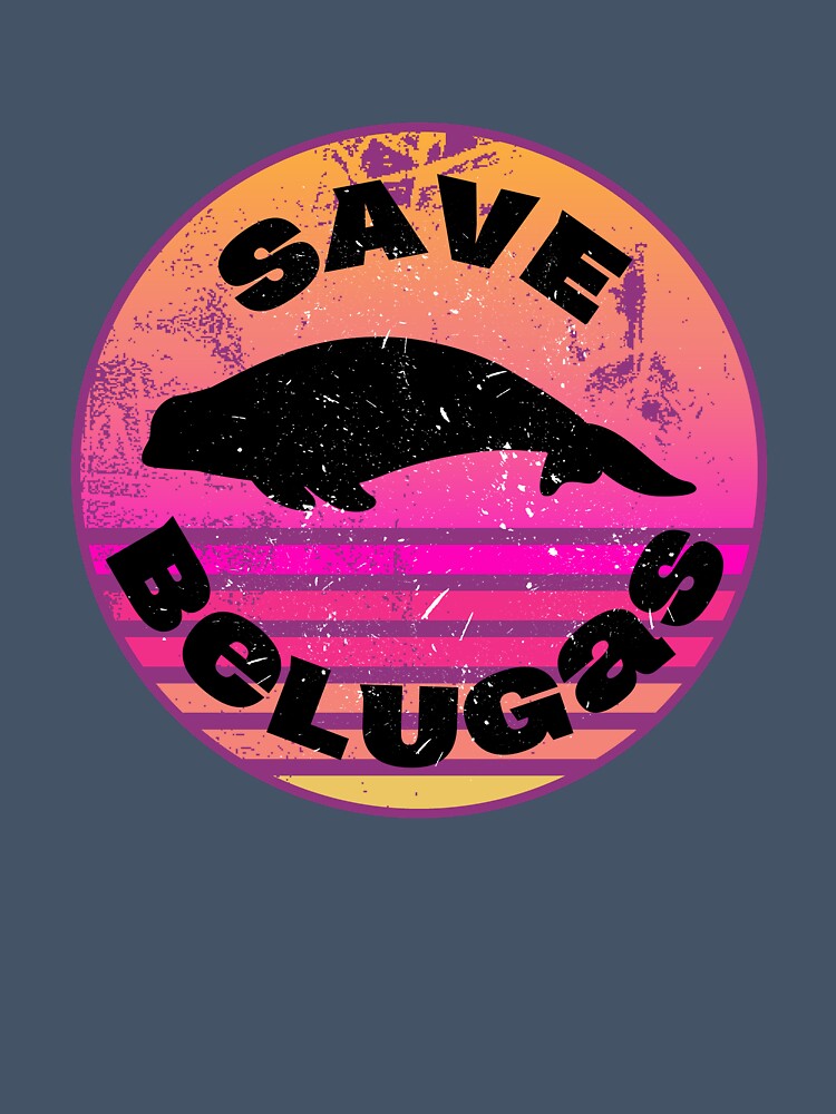 Save Belugas Retro Illustration by kuremureDesign