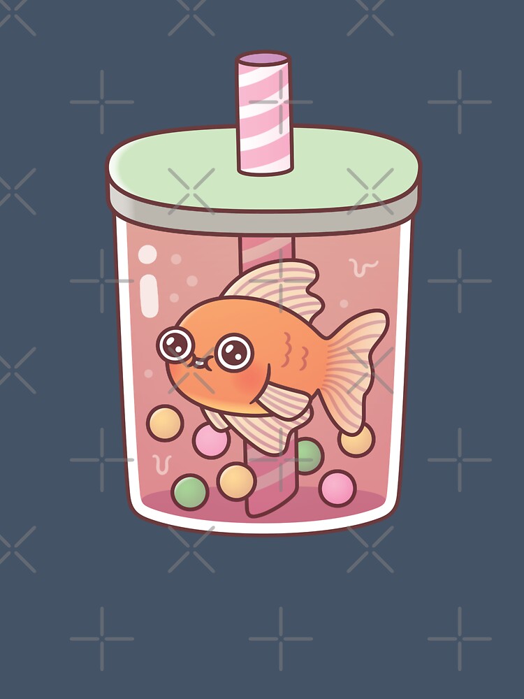 Cute Goldfish Swimming In Boba Tea by rustydoodle
