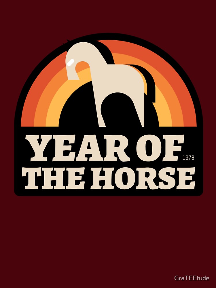 Year Of The Horse 1978 Retro Zodiac by GraTEEtude