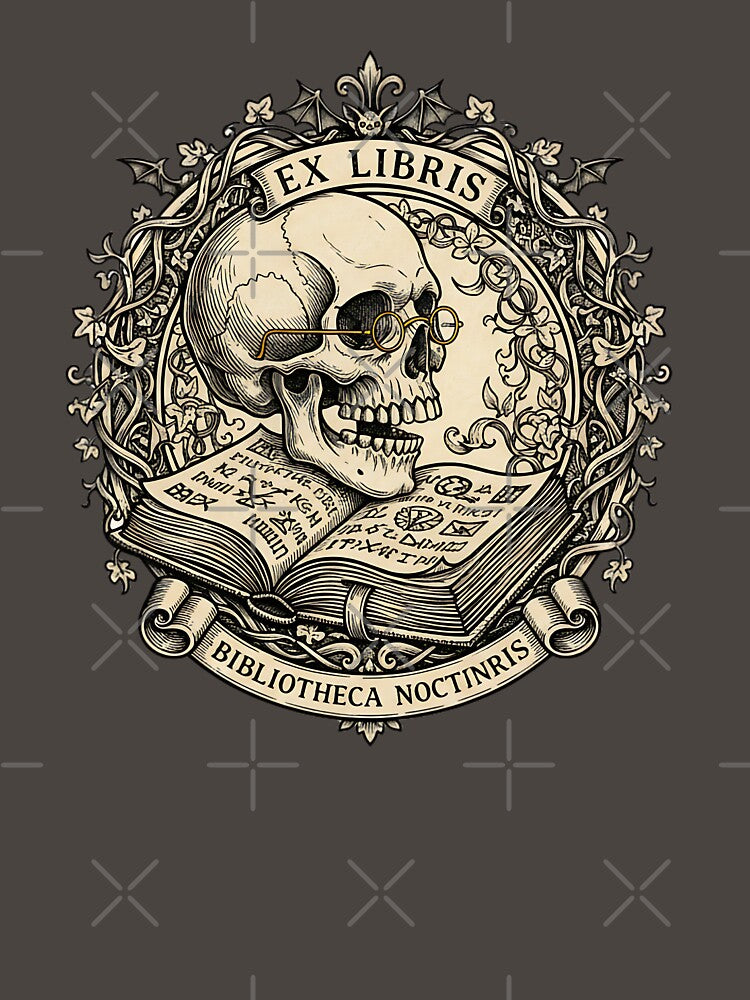 Vintage Skull Ex Libris Bookplate Dark Academia by HoruxDesign