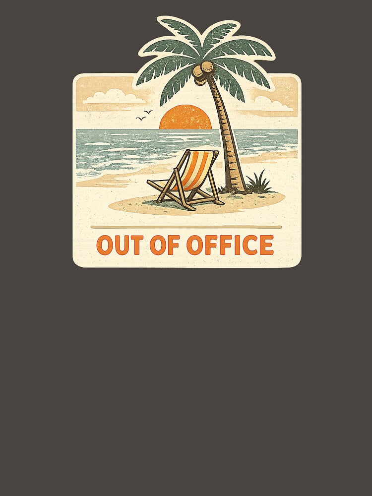 Out of Office – Retro Beach Vacation Sunset Design by EastEndTownie