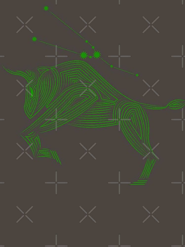 Taurus Zodiac Constellation Geometric Art Green by JAMerArc