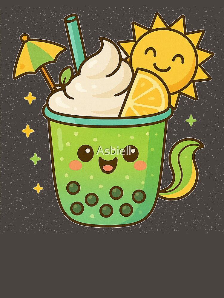 Kawaii Lemon Lime Boba Tea – Cute Summer Citrus Drink by Asbiell