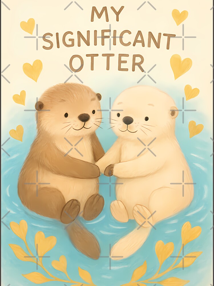 Significant Otter Funny Animal Pun Valentines Day Sticker Shirt Couple Gift by GiftsForge