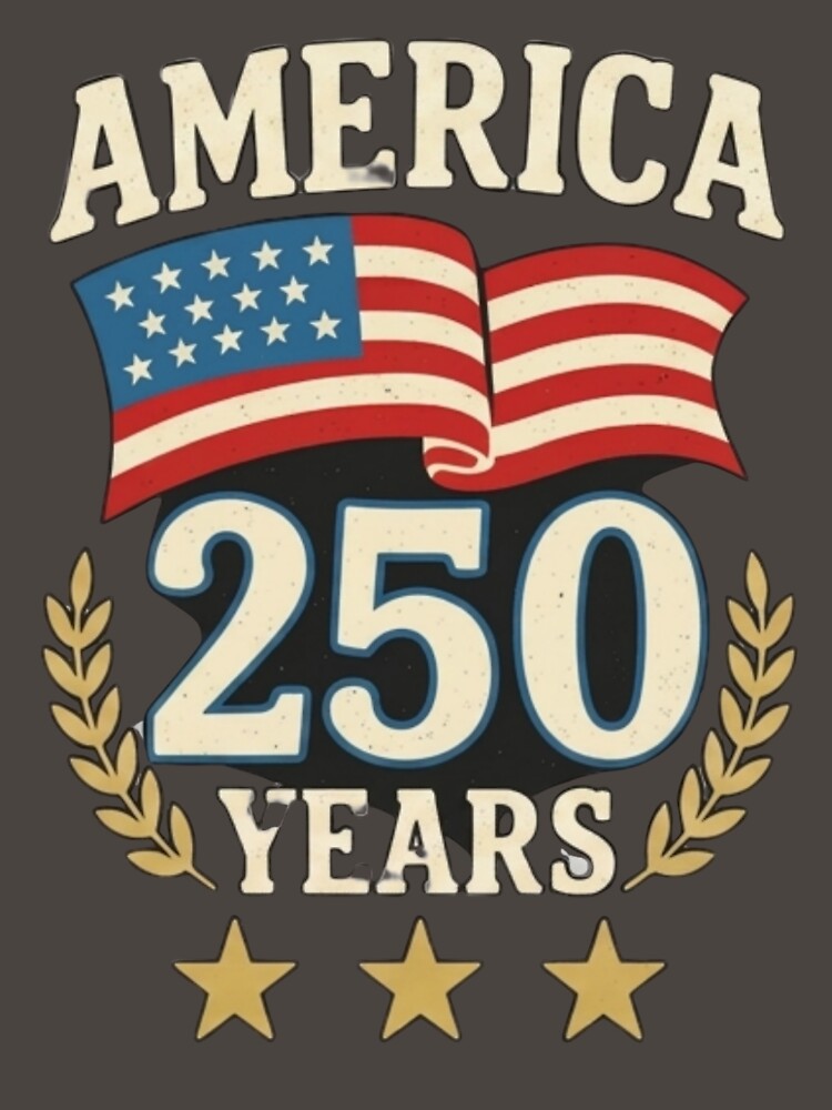 America 250 Years Anniversary Tshirt - Modern Patriotic USA Flag 1776-2026 by MojNetSerwis WWK