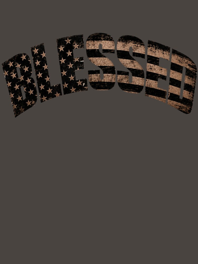 Blessed Distressed American Flag Arch | Patriotic Christian Vintage T-Shirt Design by Diesel outlaw