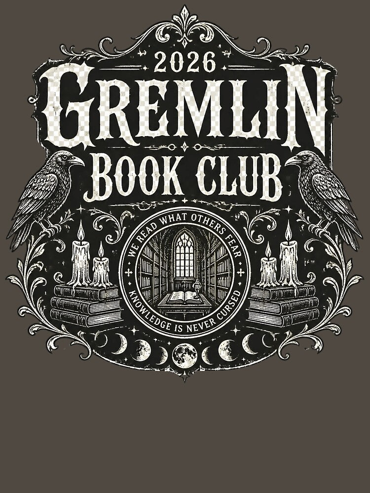 2026 Gremlin Book Club – Gothic Dark Academia Book Lover Design with Ravens for Fantasy Readers & Bibliophiles by omar ousalah