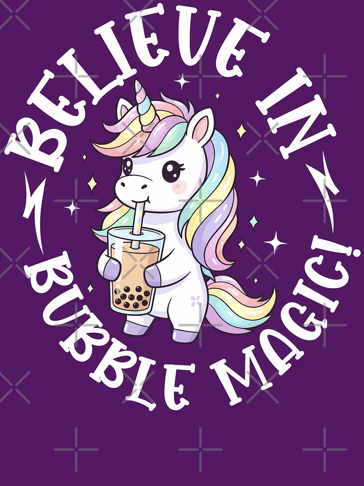 Believe In Bubble Magic! Kawaii Unicorn Drinking Boba by legendaryskins