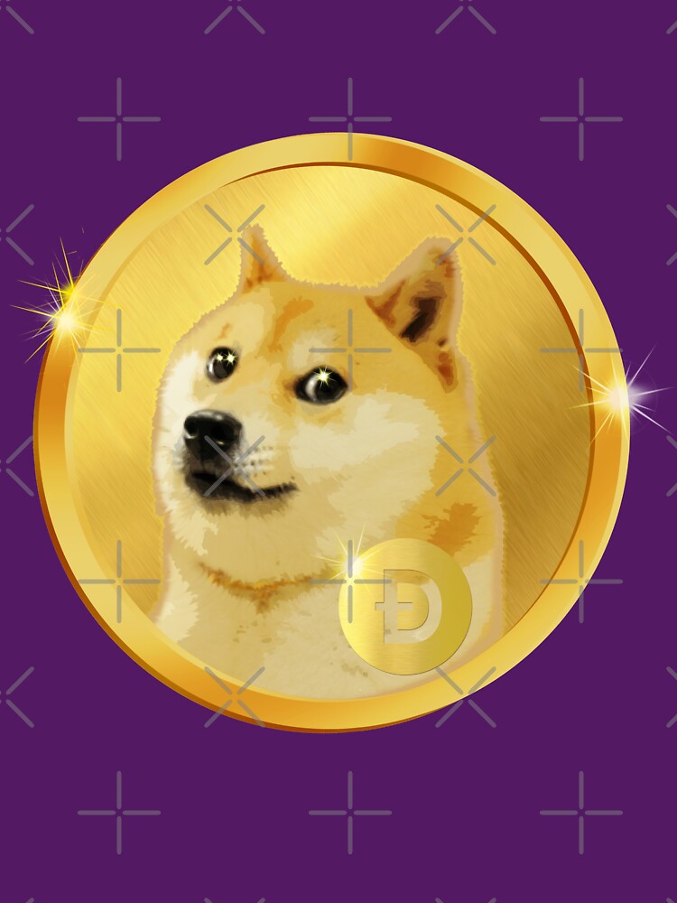 Golden Doge Coin Emblem - Royal Violet & Gold Shiba Inu Art by Art-PraveenRai