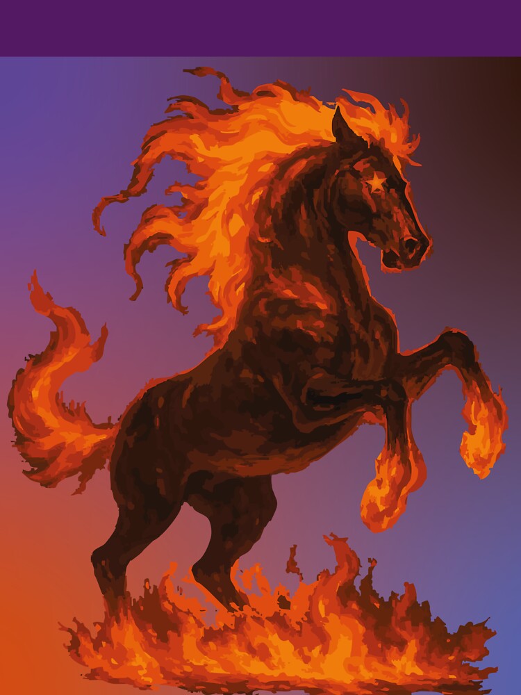 Fire Horse Spirit – Fiery Stallion with Gradient Background by CheriTanya