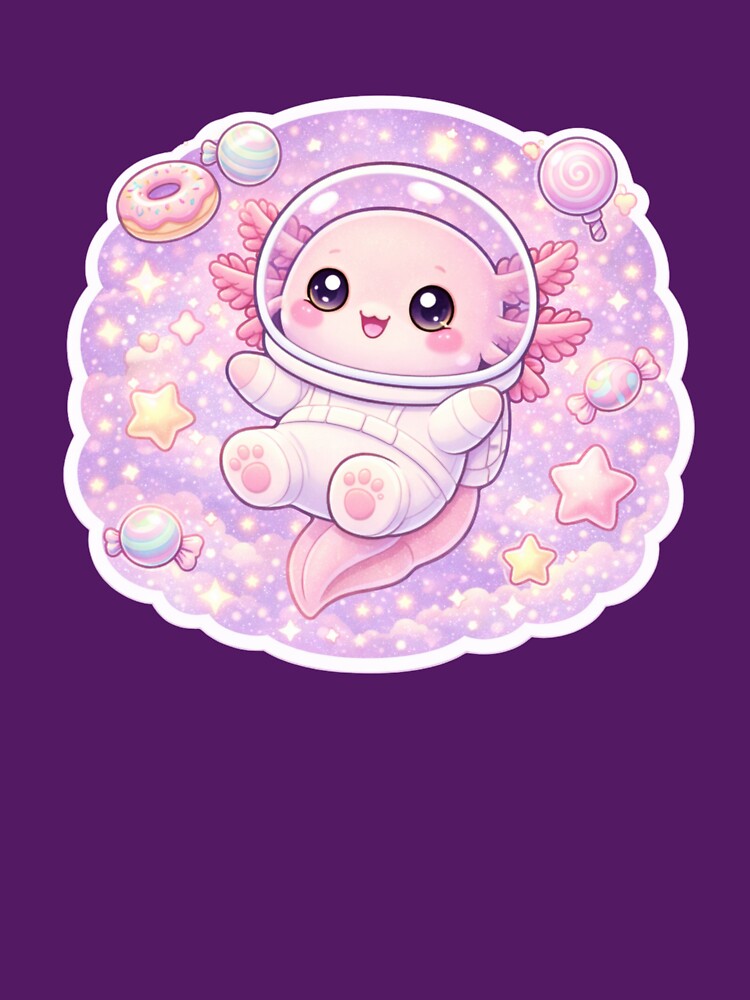 Kawaii Axolotl in Candy Galaxy – Cute Space Axolotl by p-frosty-design