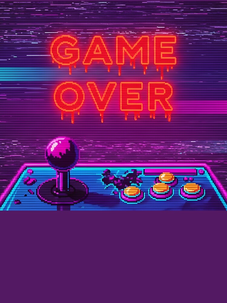 Game Over Glitch - Retro Arcade Neon Controller by powersunlight