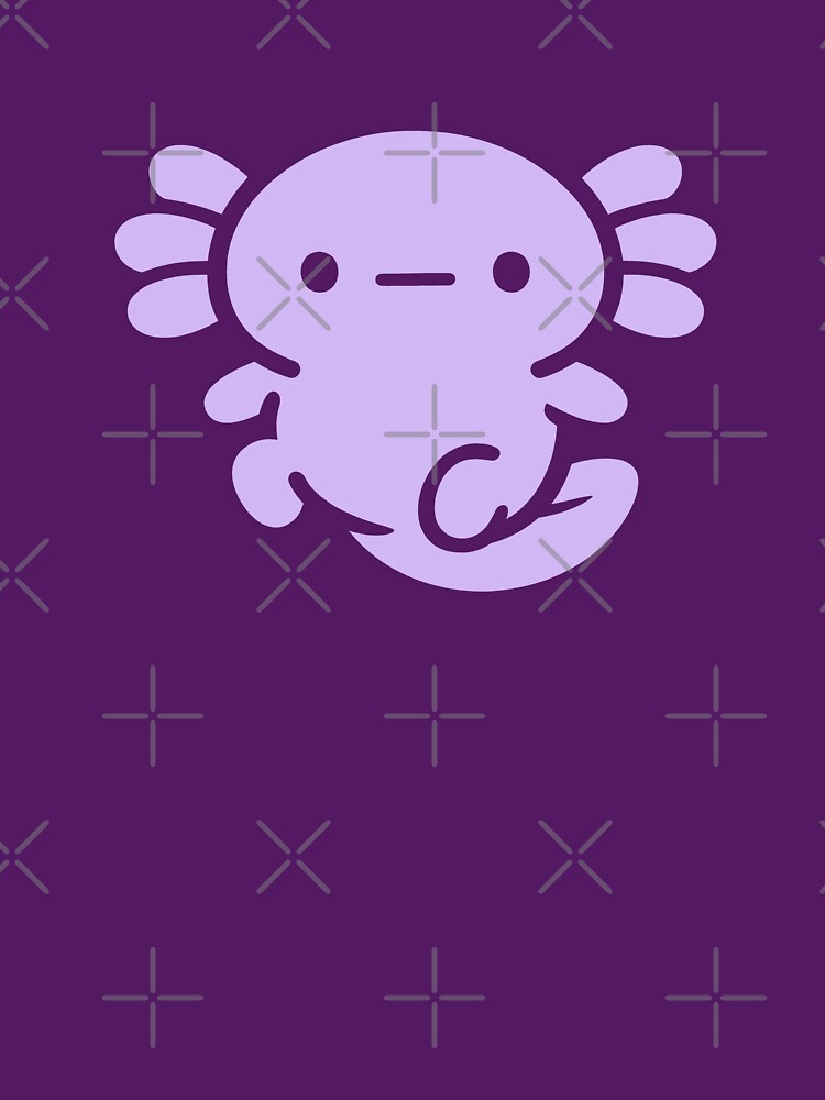 Minimalist Purple Axolotl Flat Illustration Nature Art by SplashTastic