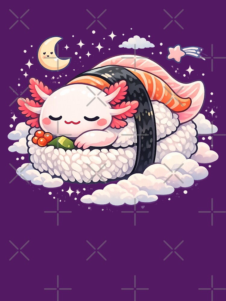 Dreamy Sushi Creature Sleeping on Cloud Roll – Cute Pastel Food Fantasy Sticker by MeghannsMinimalMeals