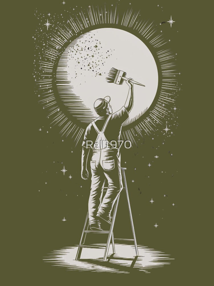 Man Painting The Moon With Stardust by Rell1970