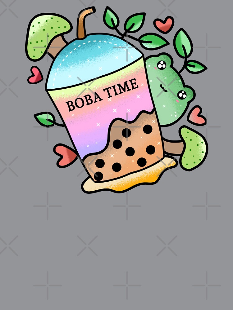 Kawaii Cute frog drinking boba tea by Quacktails
