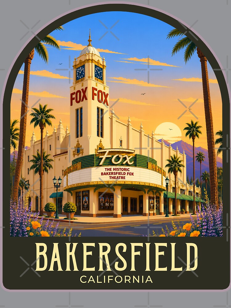 Bakersfield Vintage Travel Illustration by HomeLivingCo