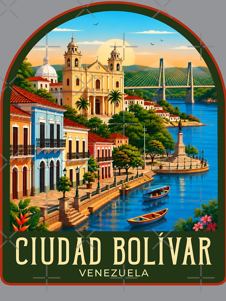 Ciudad Bolívar Vintage Travel Illustration by HomeLivingCo