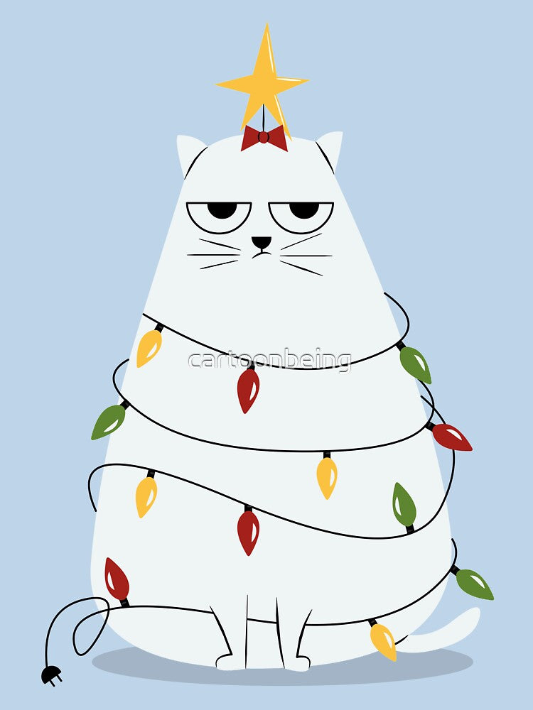 Grumpy Christmas Cat by cartoonbeing