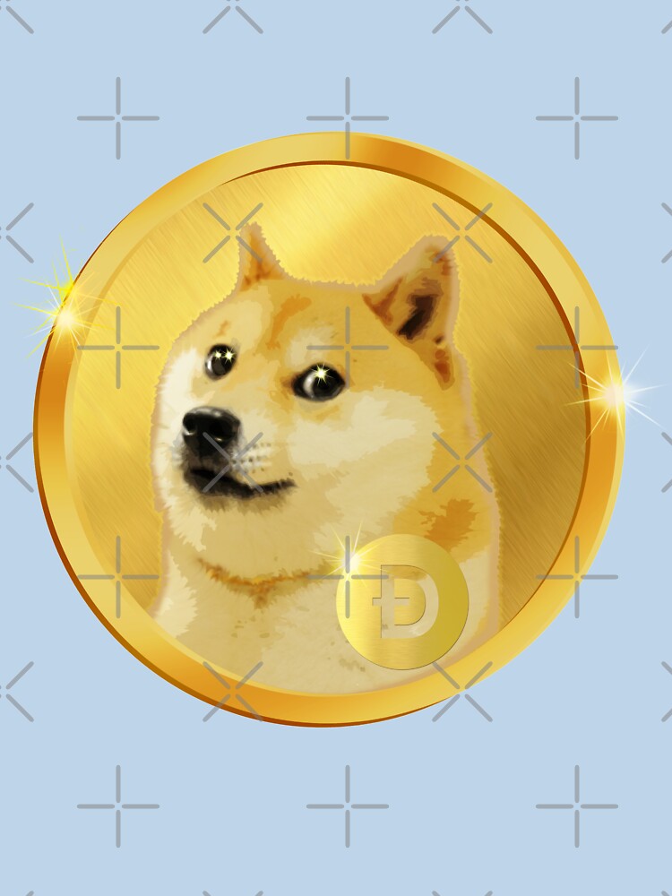 Golden Doge Coin Emblem - Vibrant Turquoise Shiba Inu Crypto Art by Art-PraveenRai