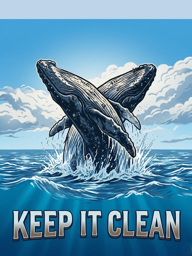 Keep It Clean Humpback Whale Ocean Conservation T-Shirt by MālamaThreads