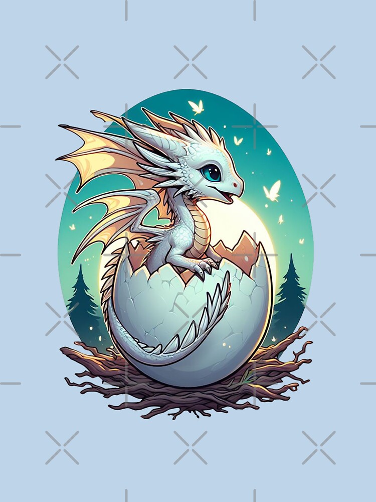 Cute Baby Dragon Hatching Fantasy Hatchling by NerdiPop