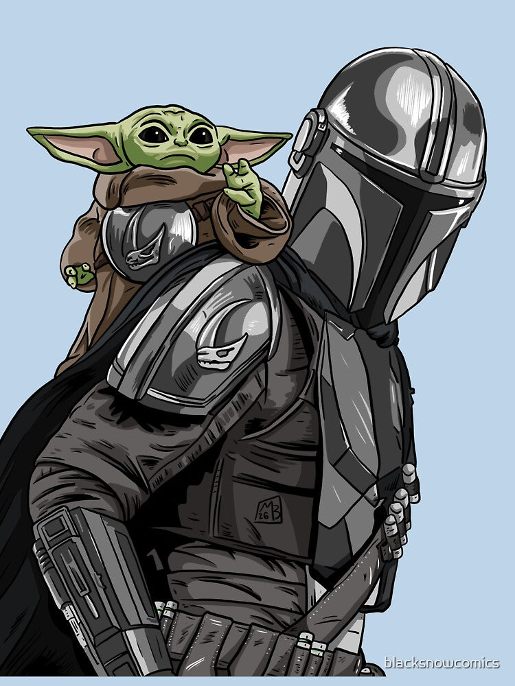 Mandalorian and Grogu by blacksnowcomics