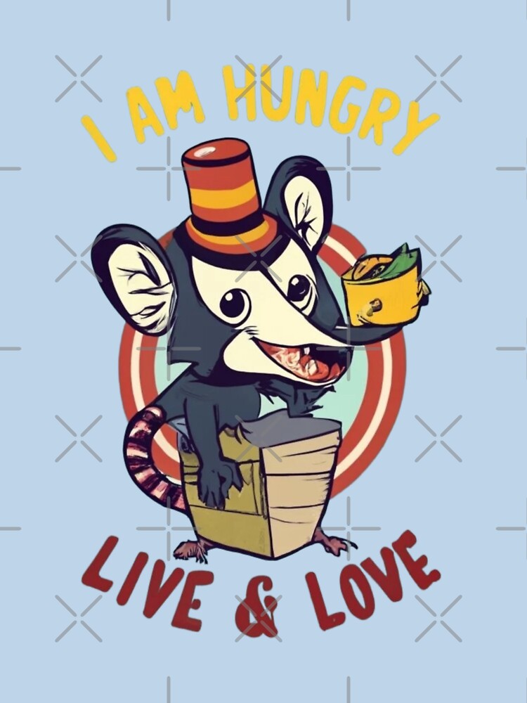Opossum I am hungry LIVE LOVE by ArtFeverShop