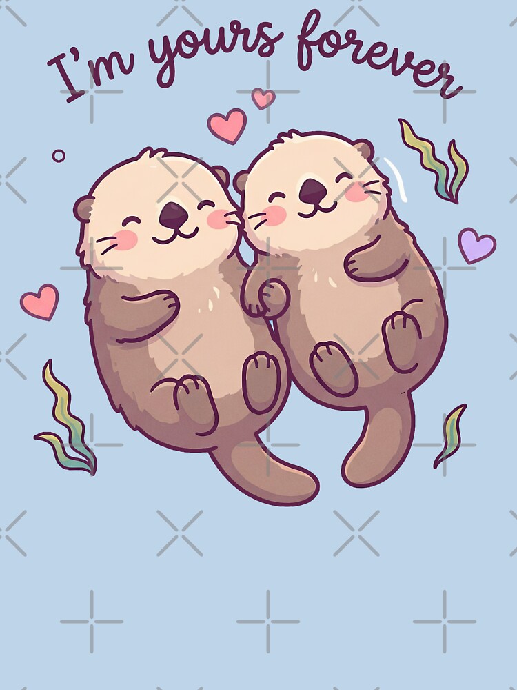 Cute Otter Couple in Love – Valentine’s Romantic Gift Design by Nice Vibes Prints