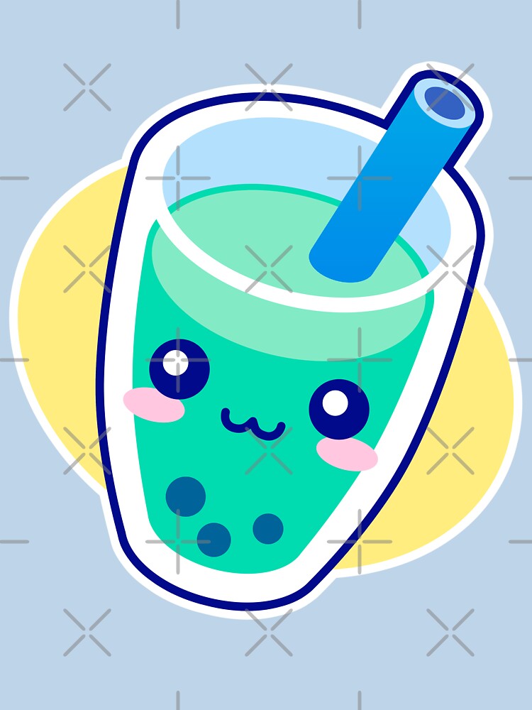 Boba Milk Tea - Cute Mint Bubble Tea by warmfuzzylogic
