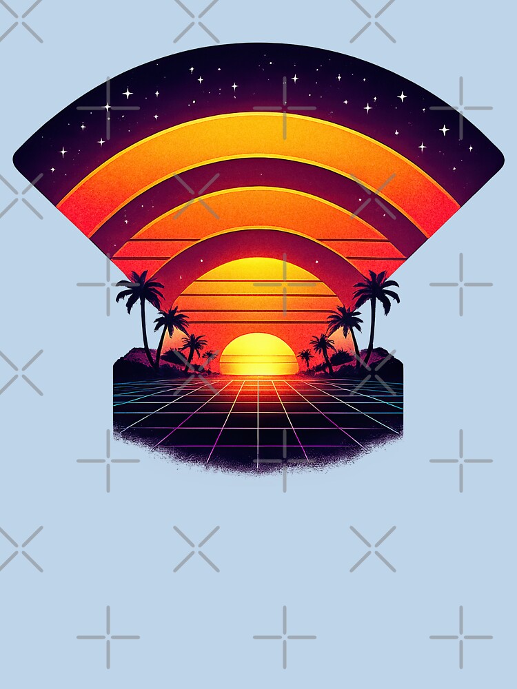 Retro WiFi Sunset Vaporwave by BoostingBliss