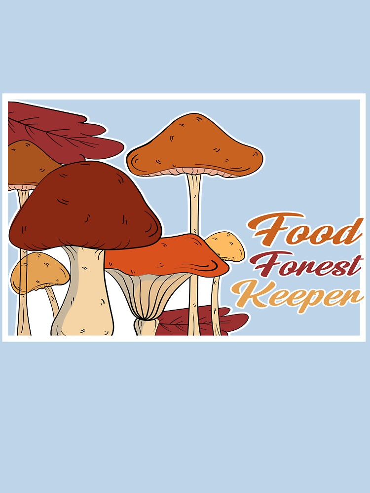 Food Forest Keeper Mushroom Foraging Art by SP Motif