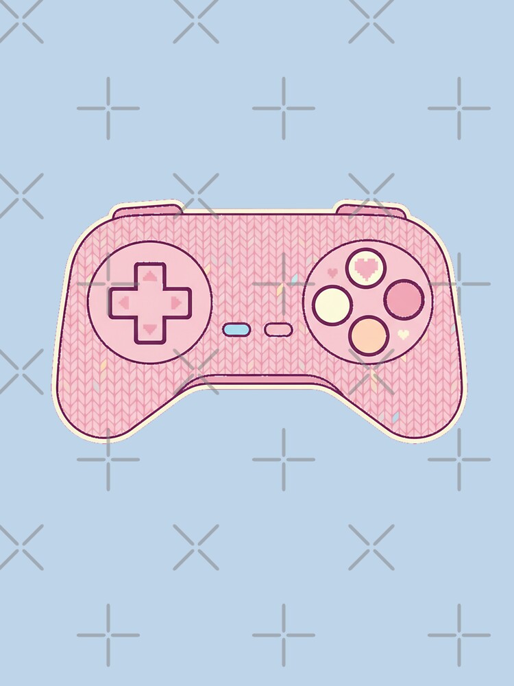 Cute Pastel Pixel Game Controller Art - Retro Gaming Aesthetic by Bratak