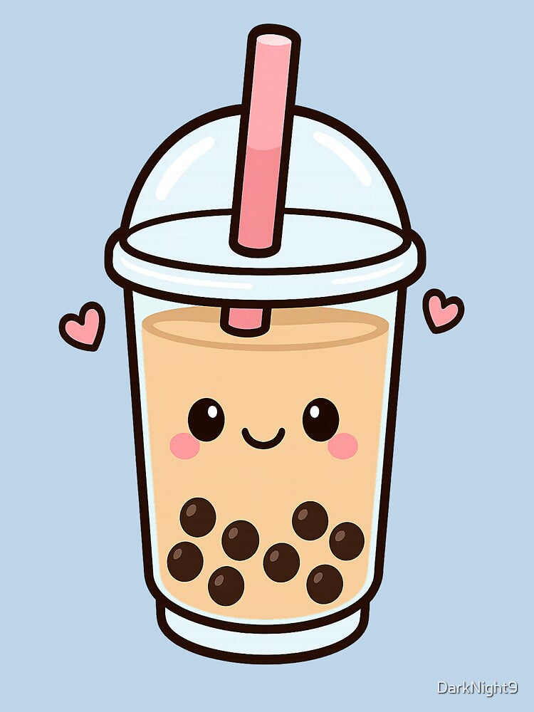 Kawaii Bubble Tea – Sweet tapioca drink in cartoon style by DarkNight9