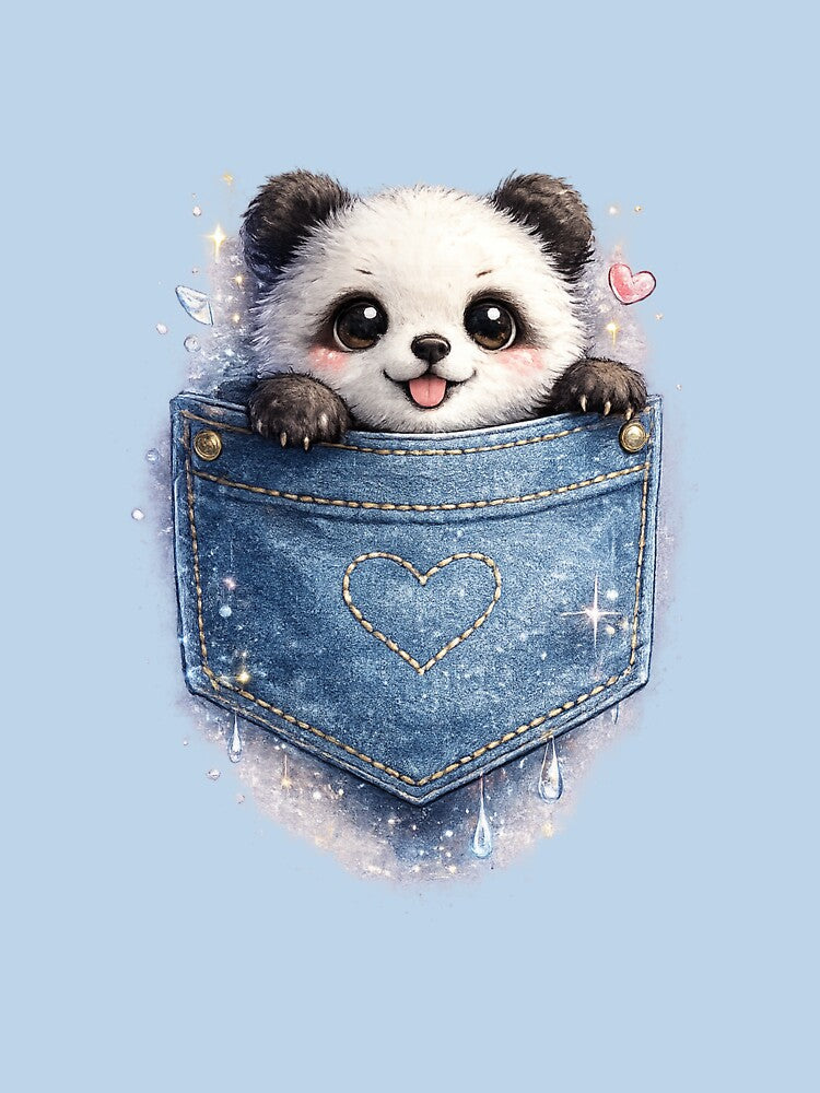 Cute Tiny Panda in Pocket | Kawaii Animal Design by VasiArtLab