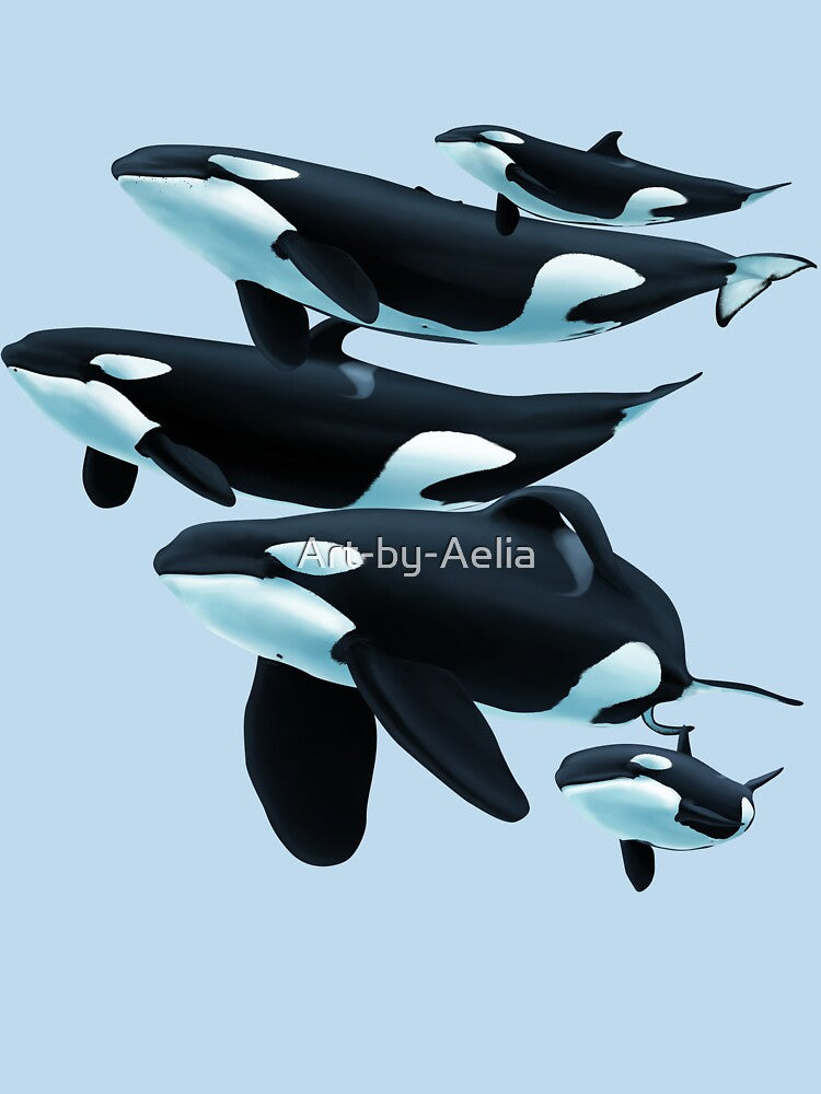 Pod of Orcas by Art-by-Aelia