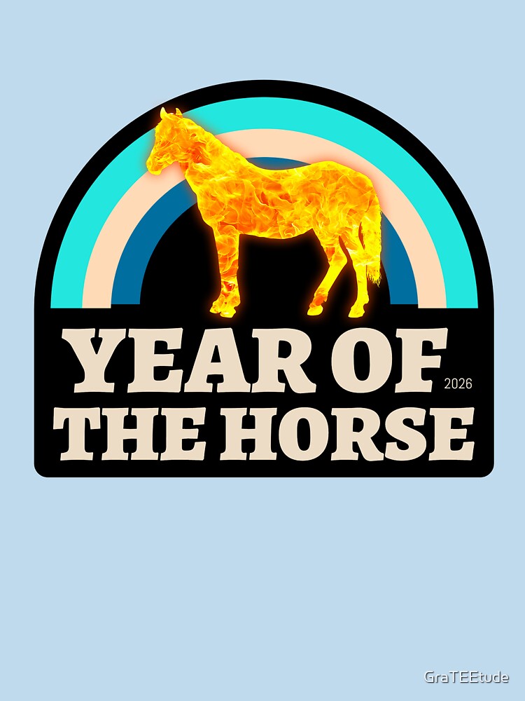 Year Of The Horse 2026 Retro Zodiac by GraTEEtude