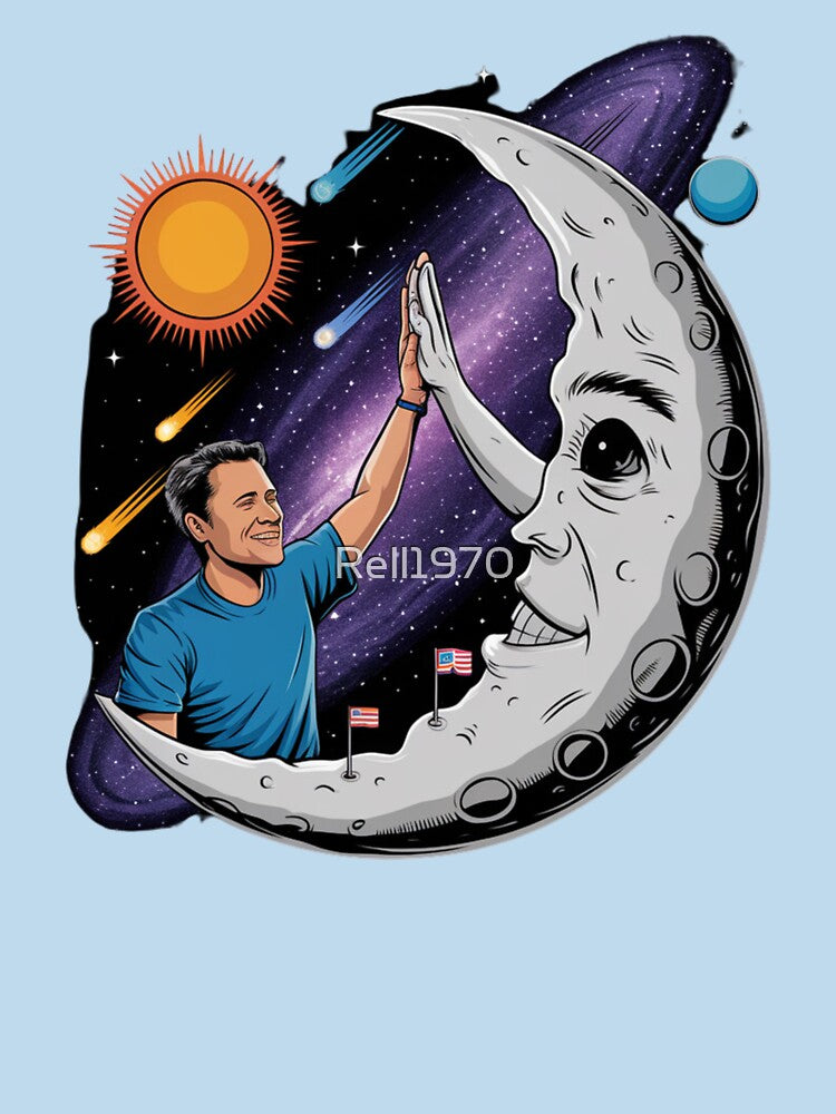 Man High Fiving The Moon by Rell1970