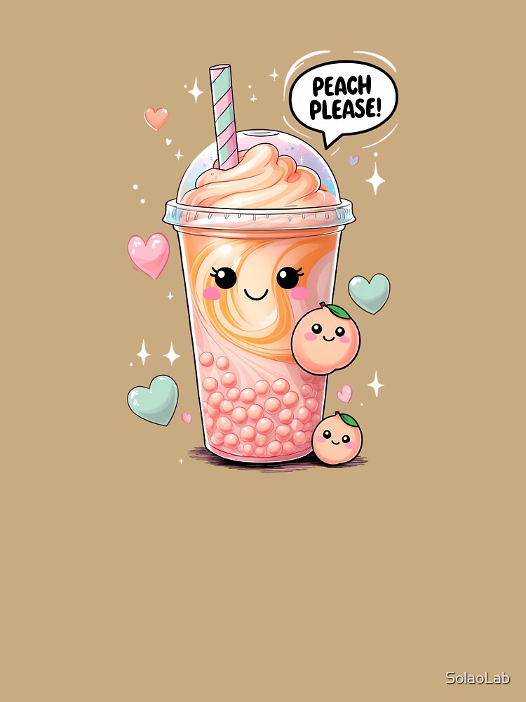 Peach Please! – Cute Peach Boba Tea by SolaoLab