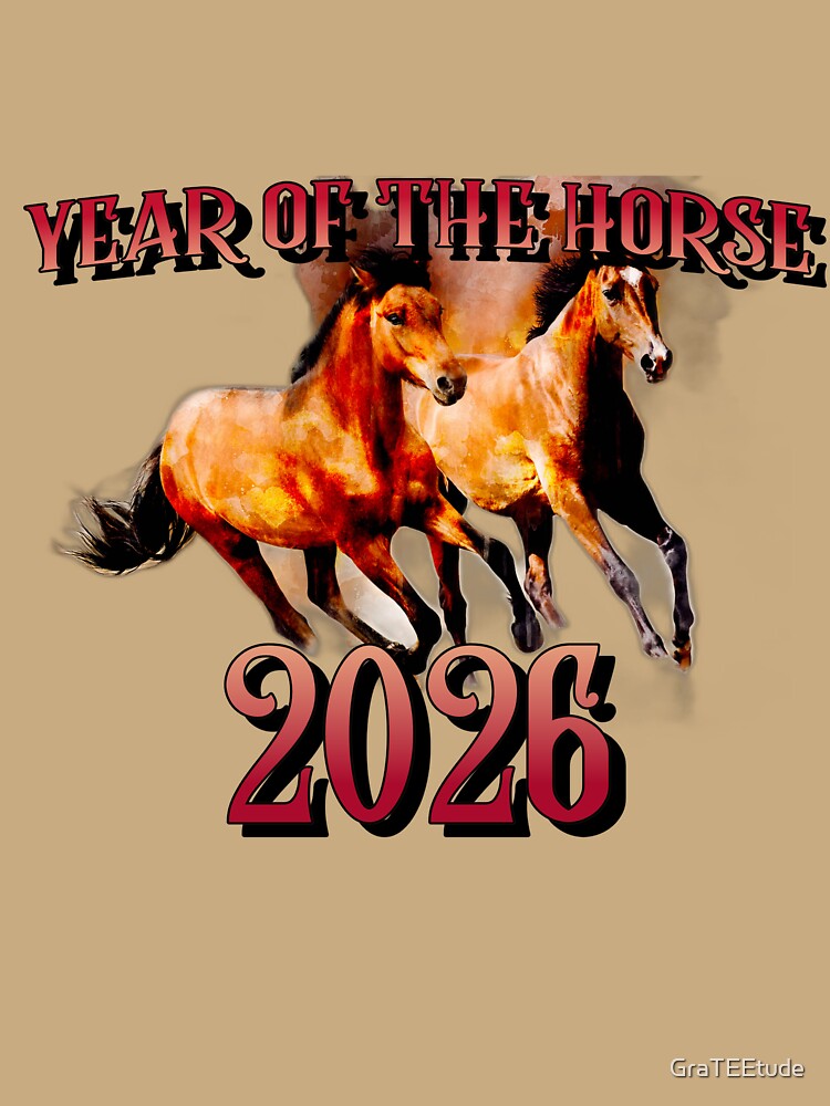 Year Of The Horse 2026 Wild Horses Running by GraTEEtude