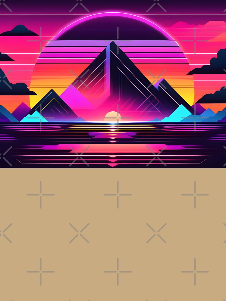 Synthwave neon sunset lines by ZipperDragon88