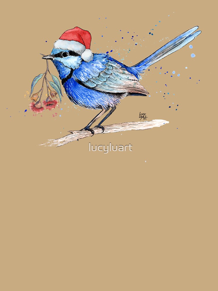 Christmas Splendid Fairy Wren by lucyluart