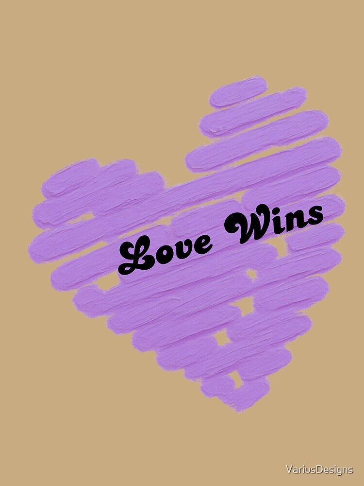 Love Wins – Lavender Hand Painted Heart | Minimalist Typography by VariusDesigns