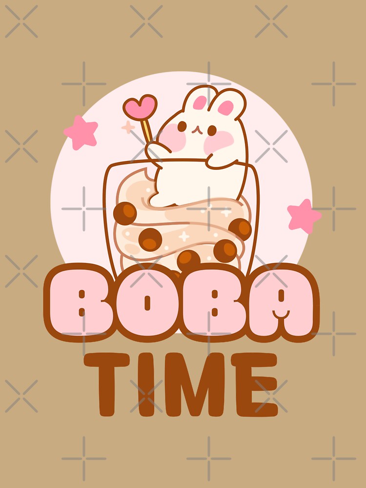 Boba Time | Cute Kawaii Bunny Bubble Tea Sticker by Olive Thread Co.