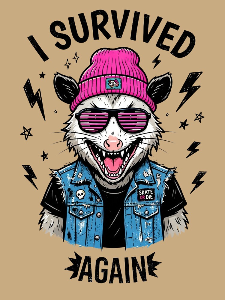 I Survived Again Funny Opossum by yanderedev